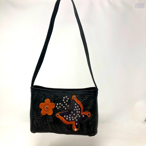 Texan Leathers Black Shoulder Bag - Picture 1 of 12